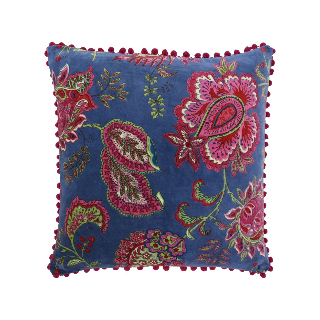 Malisa Paisley Smoke Blue Floral Cushion - uBaaHaus