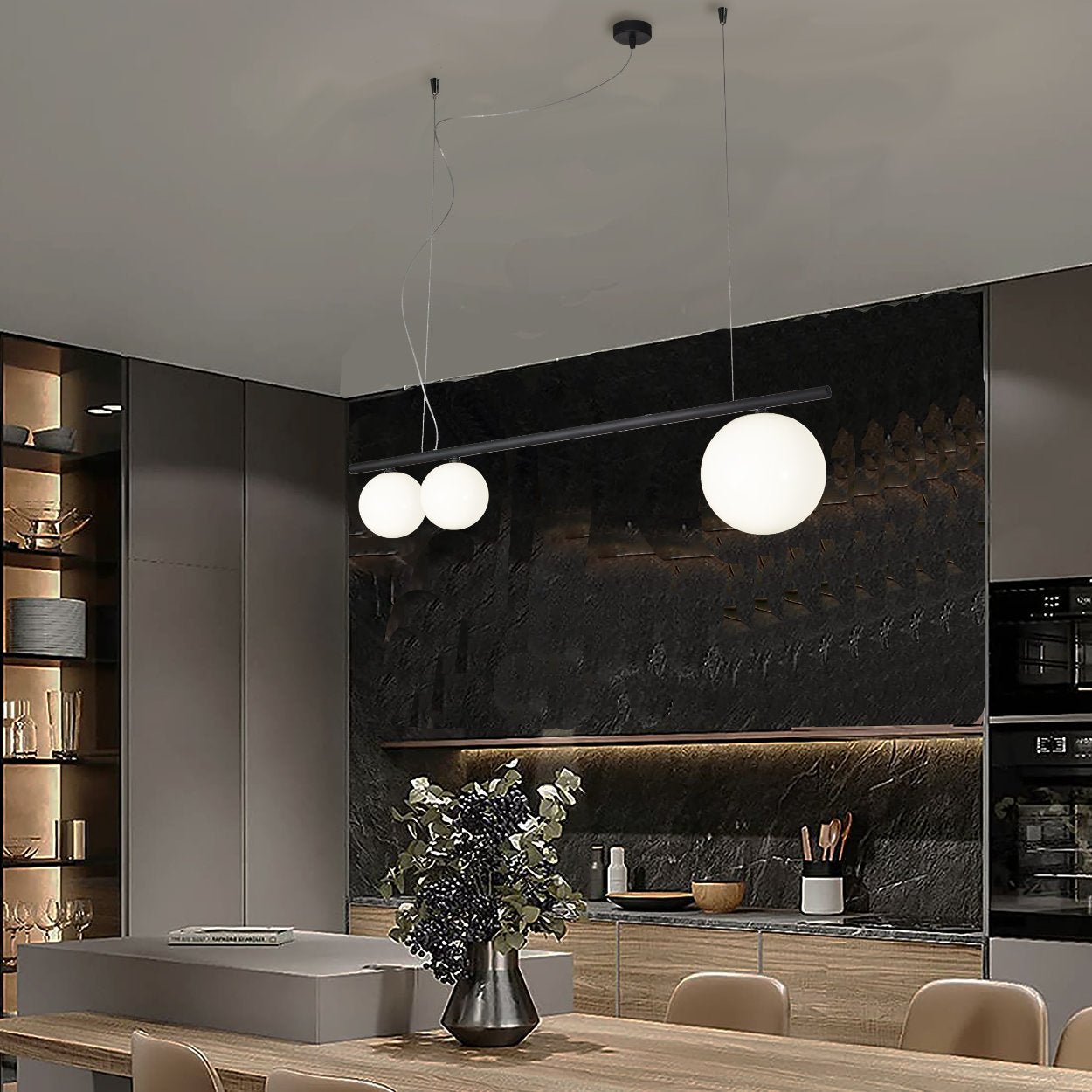 Metal Lux Libra SP 3L Globe Linear Pendant Light - uBaaHaus