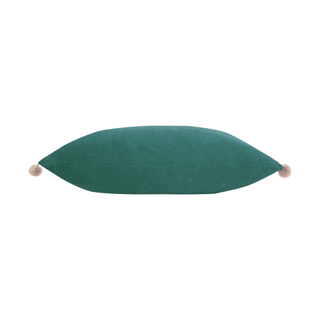 Paoletti - Duck Green Pom Pom Velvet Cushion - uBaaHaus