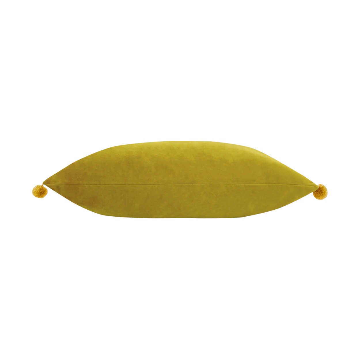Paoletti - Bamboo Yellow & Gold Pom Pom Velvet Cushion - uBaaHaus