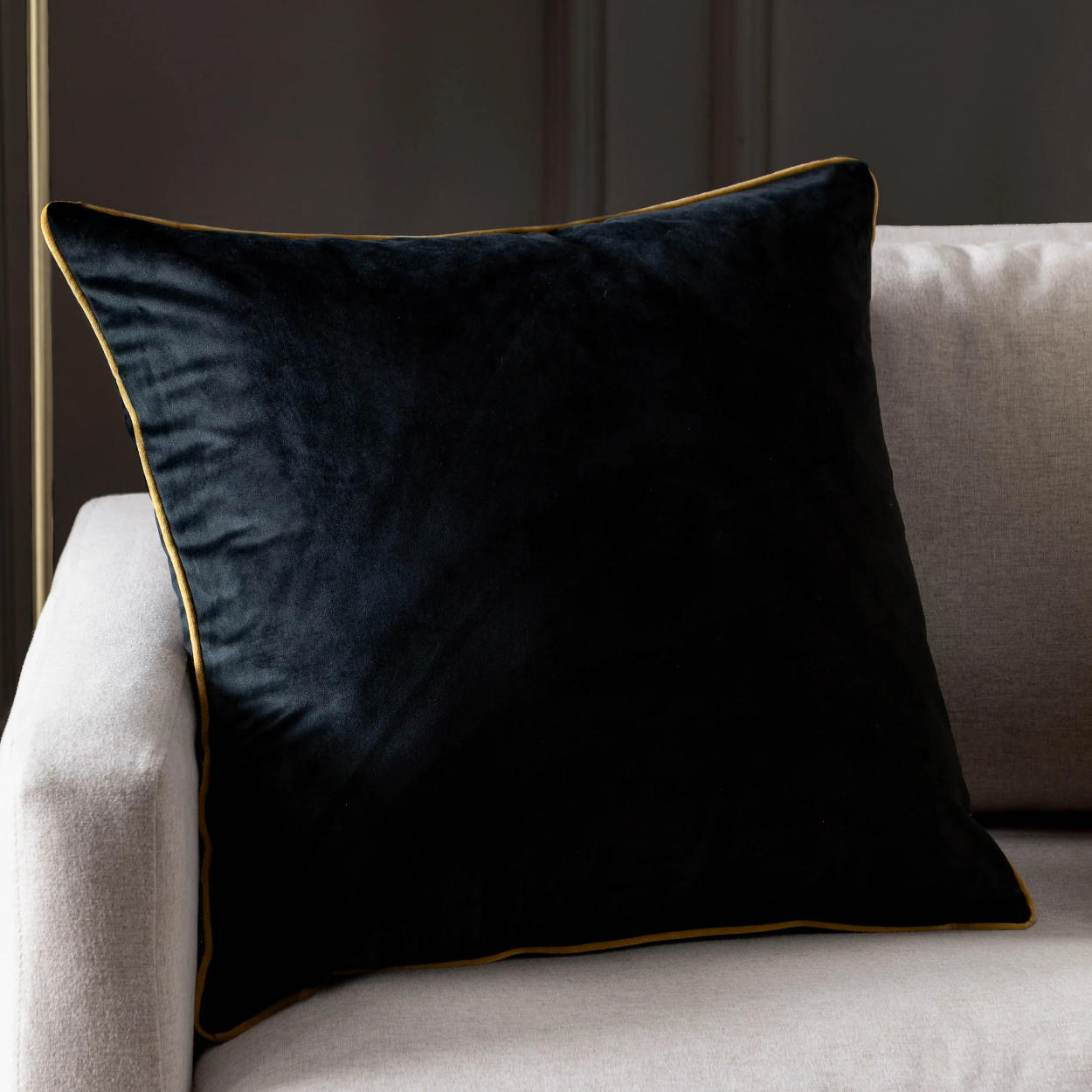 Paoletti - Black Velvet Cushion - uBaaHaus