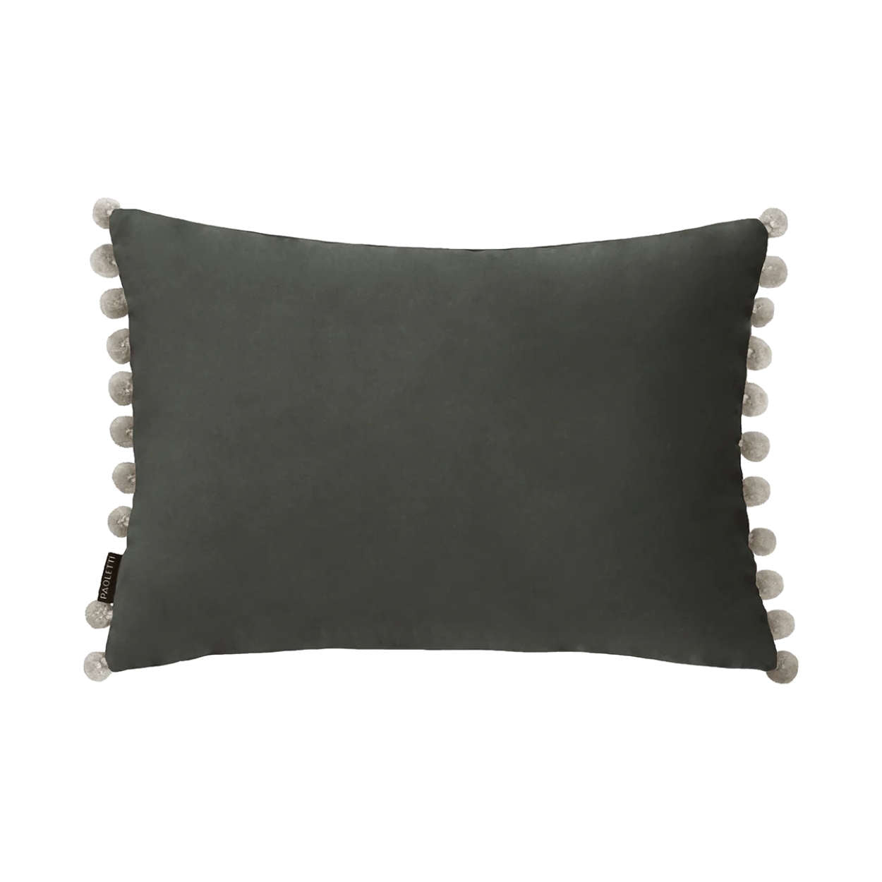 Paoletti - Mink Grey Pom Pom Velvet Cushion - uBaaHaus