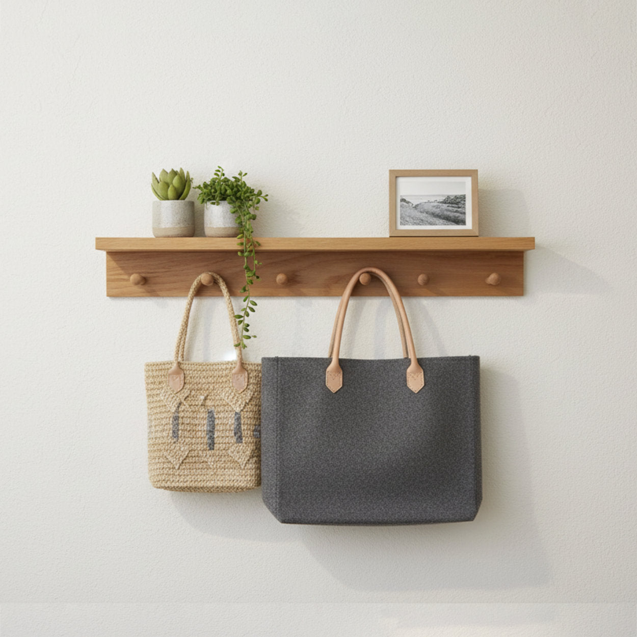 Oak Peg Rail Shelf - uBaaHaus