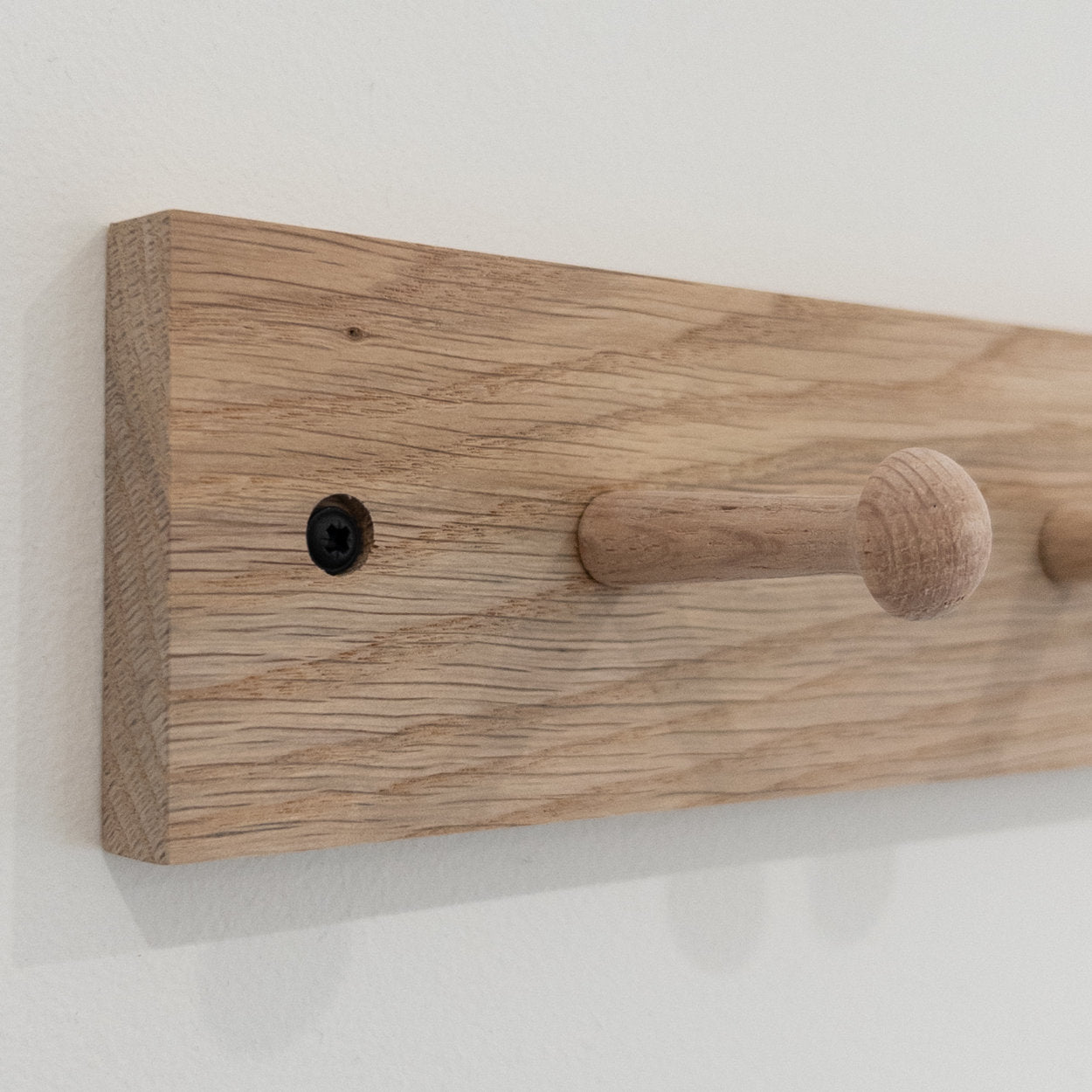 Oak Peg Rail - Exposed Hardware - uBaaHaus