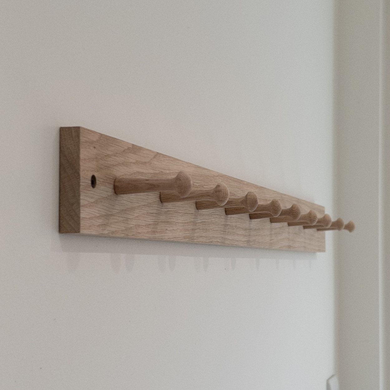 Oak Peg Rail - Exposed Hardware - uBaaHaus