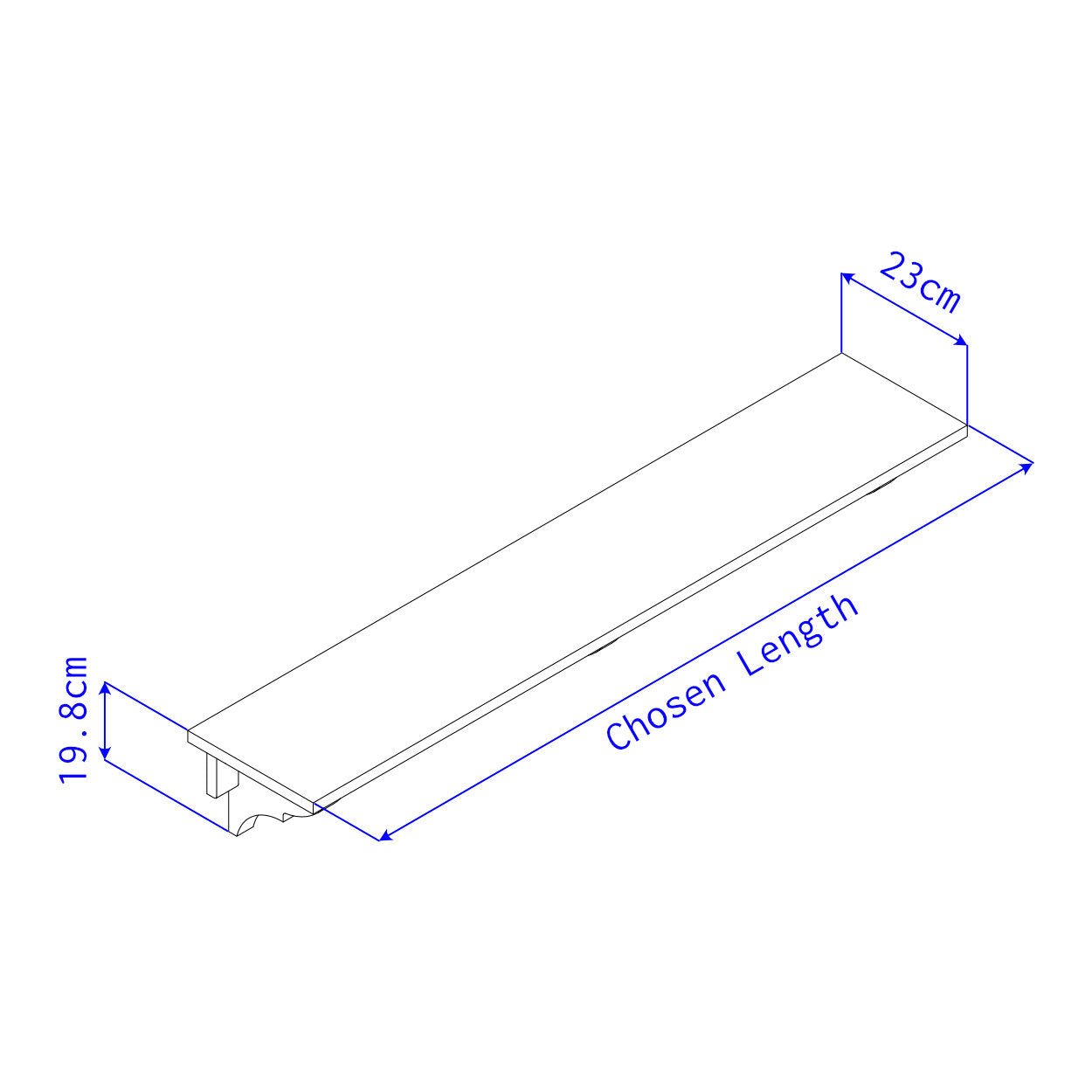Wide Shaker Shelf With Brackets - uBaaHaus
