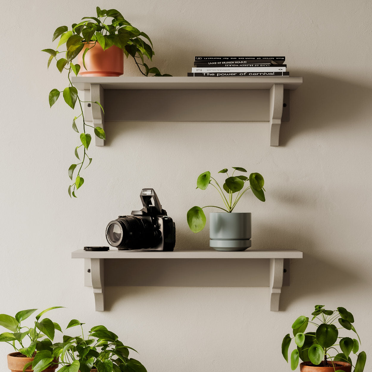 Wide Shaker Shelf With Brackets