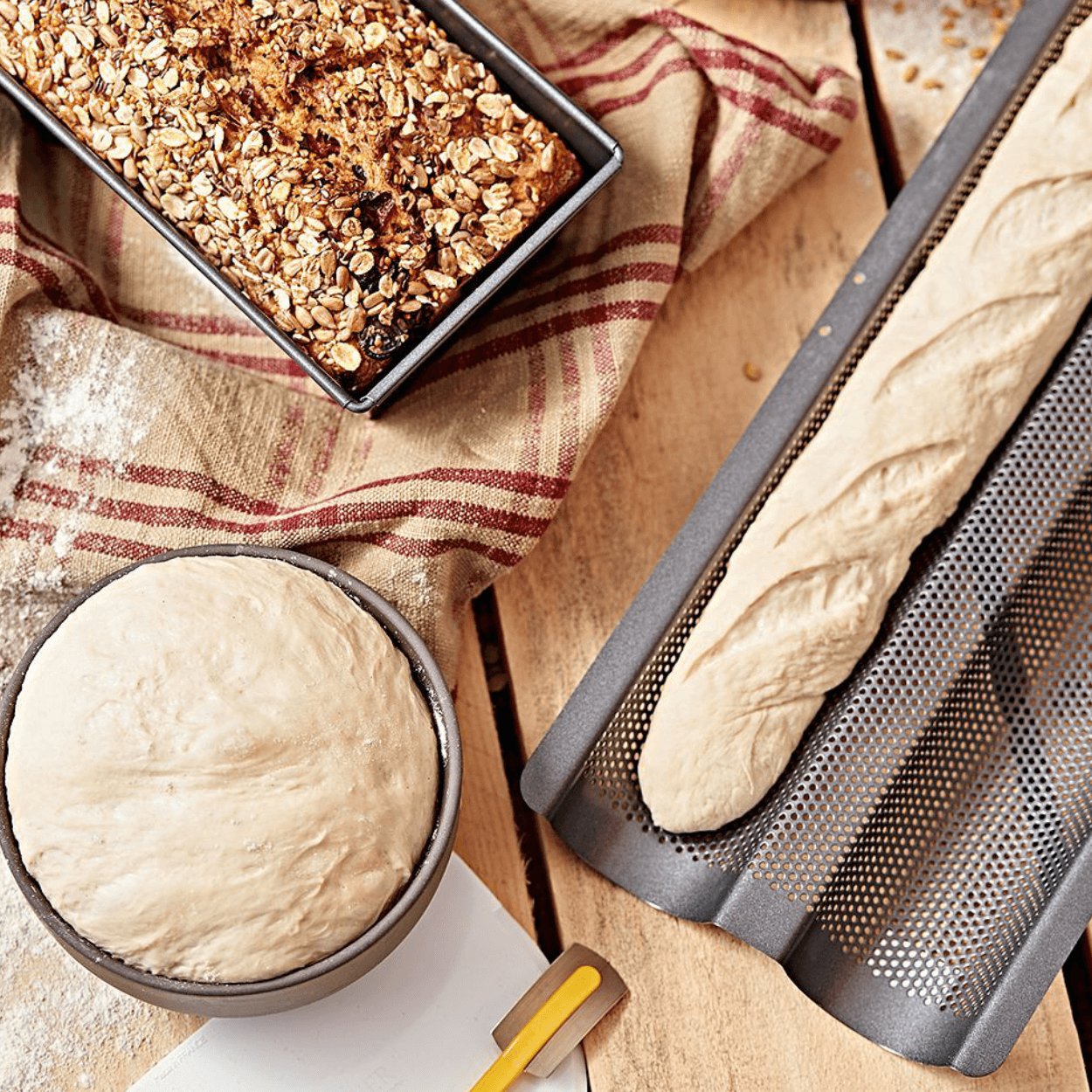 de Buyer Non-Stick Double Baguette Perforated Baking Tray