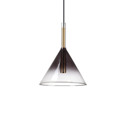 Ideal Lux Empire SP1 Cono Glass Pendant Light - uBaaHaus