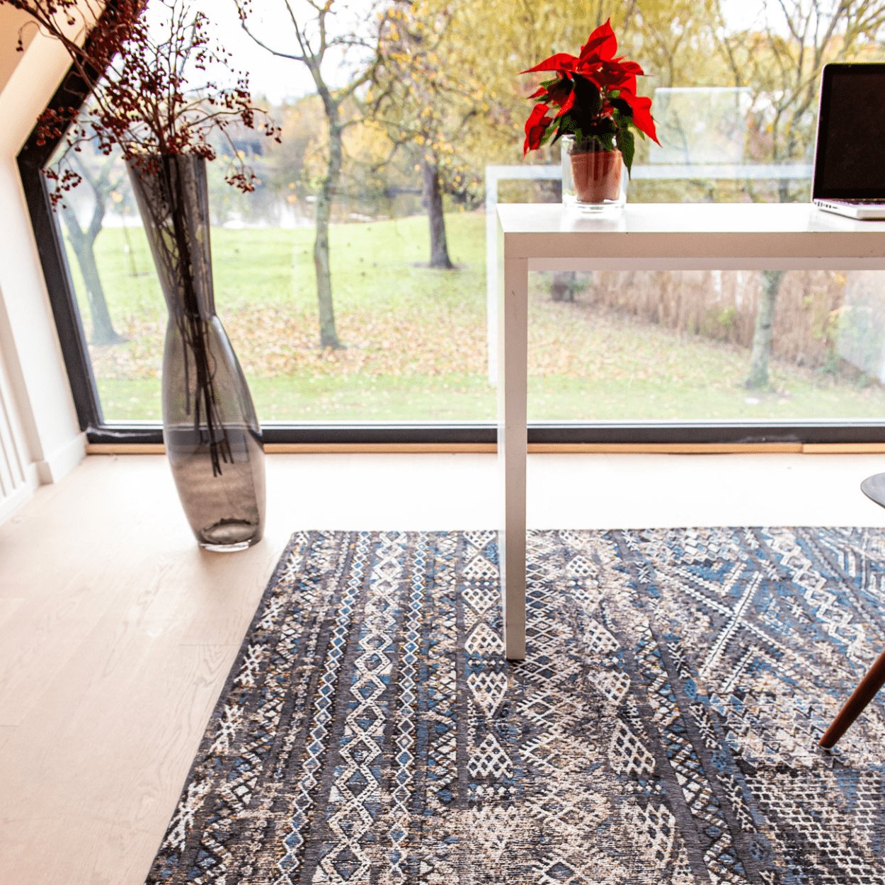 Louis De Poortere Black Rabat Rug - uBaaHaus