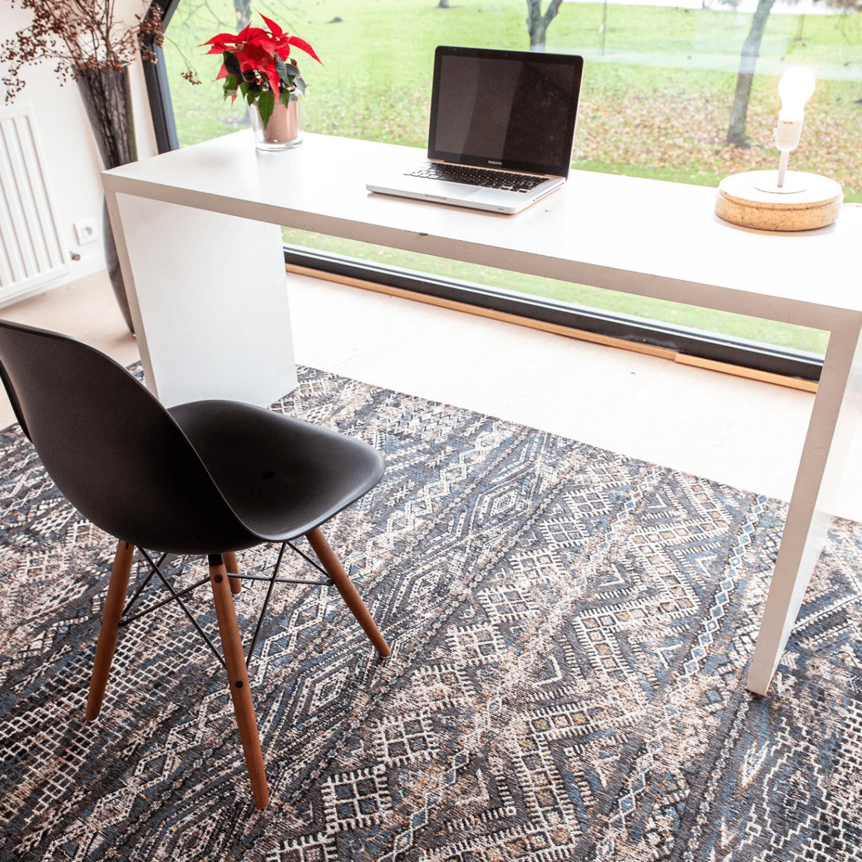 Louis De Poortere Black Rabat Rug - uBaaHaus