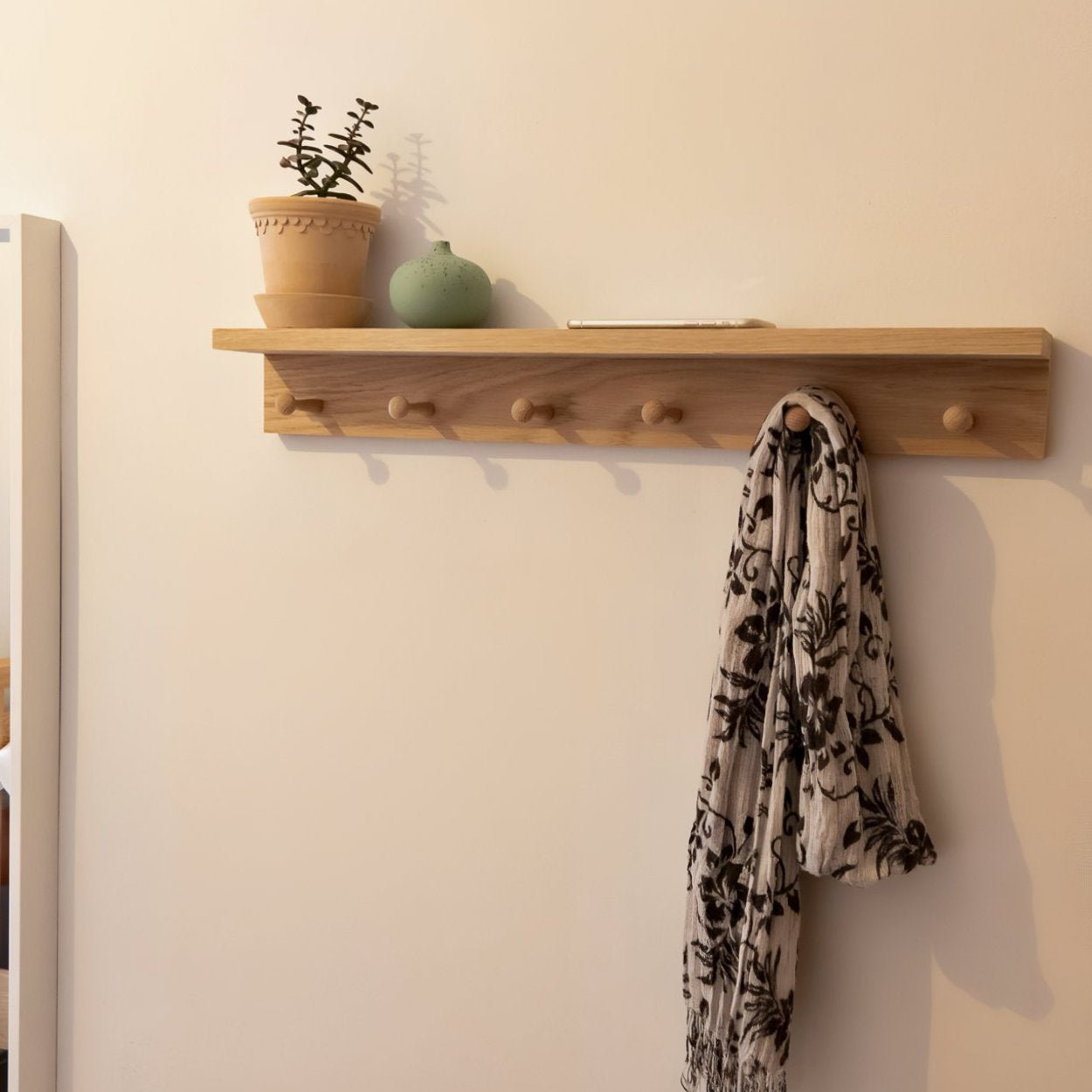 Oak Peg Rail With Shelf - uBaaHaus