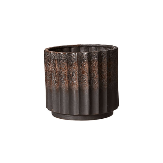 sofia plant pot with rustic brown/copper glaze