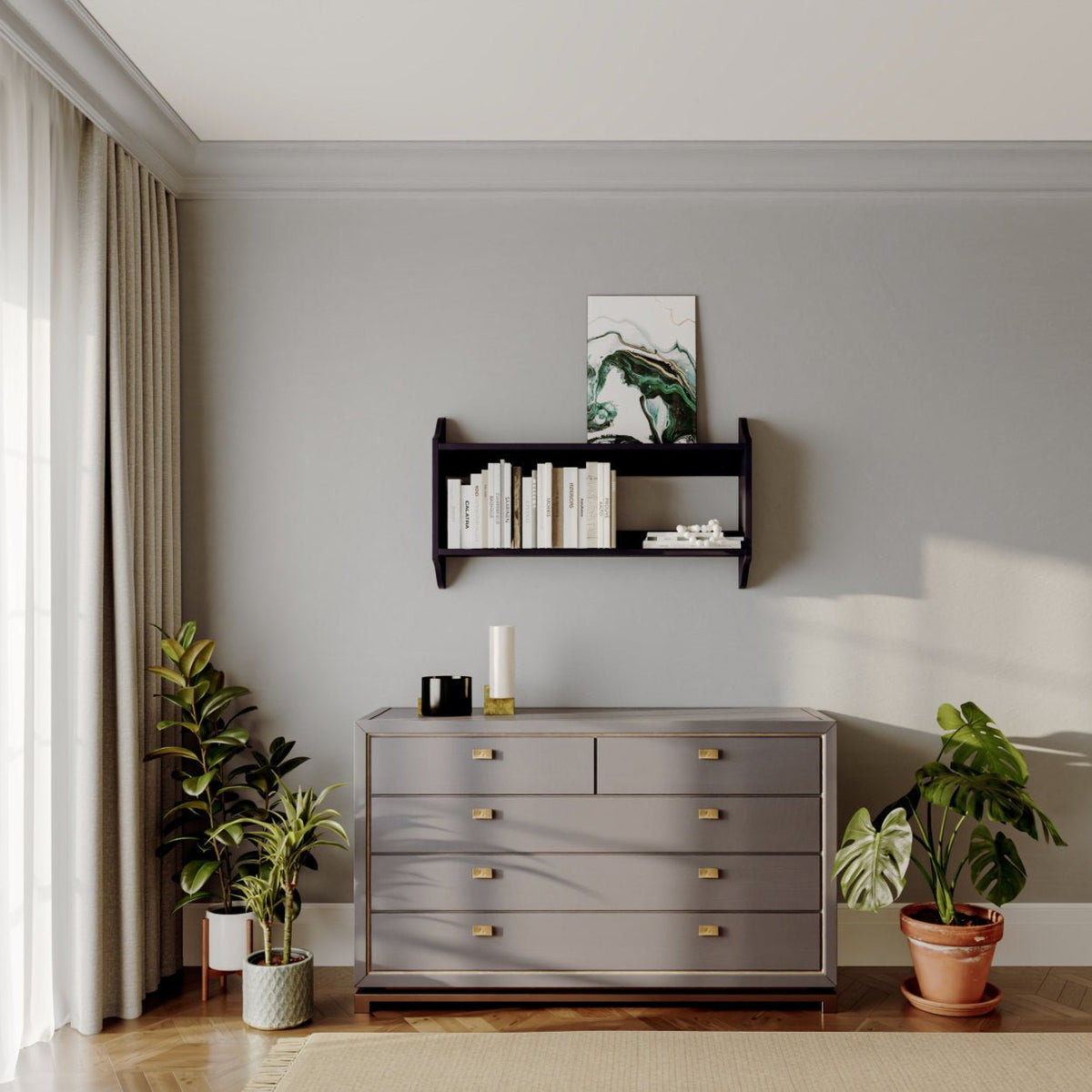 Two-Tier Wall Display Shelf
