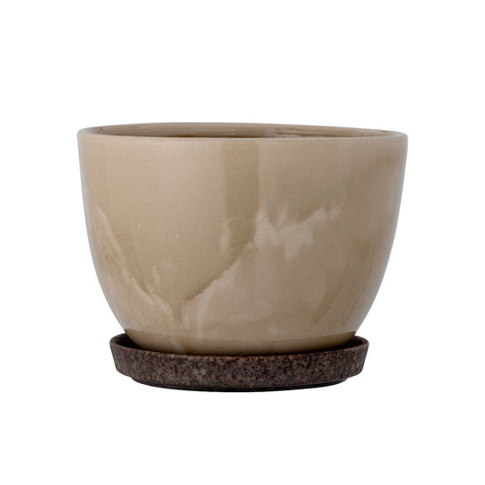 Bloomingville: Ritva Stoneware Plant Pot with Saucer