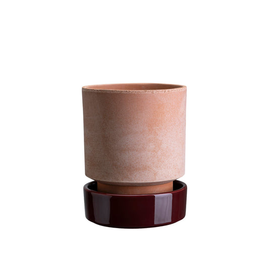 Bergs Potter Hoff Glazed Plant Pot: Deep Burgundy