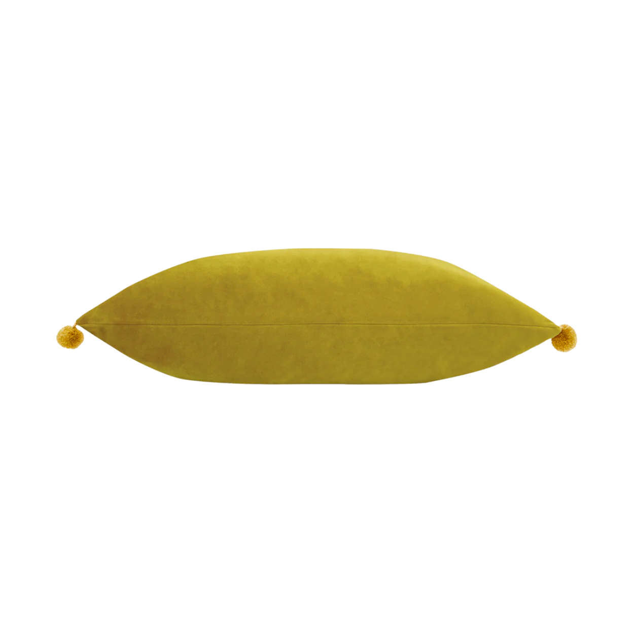 Paoletti - Bamboo Yellow & Gold Pom Pom Velvet Cushion