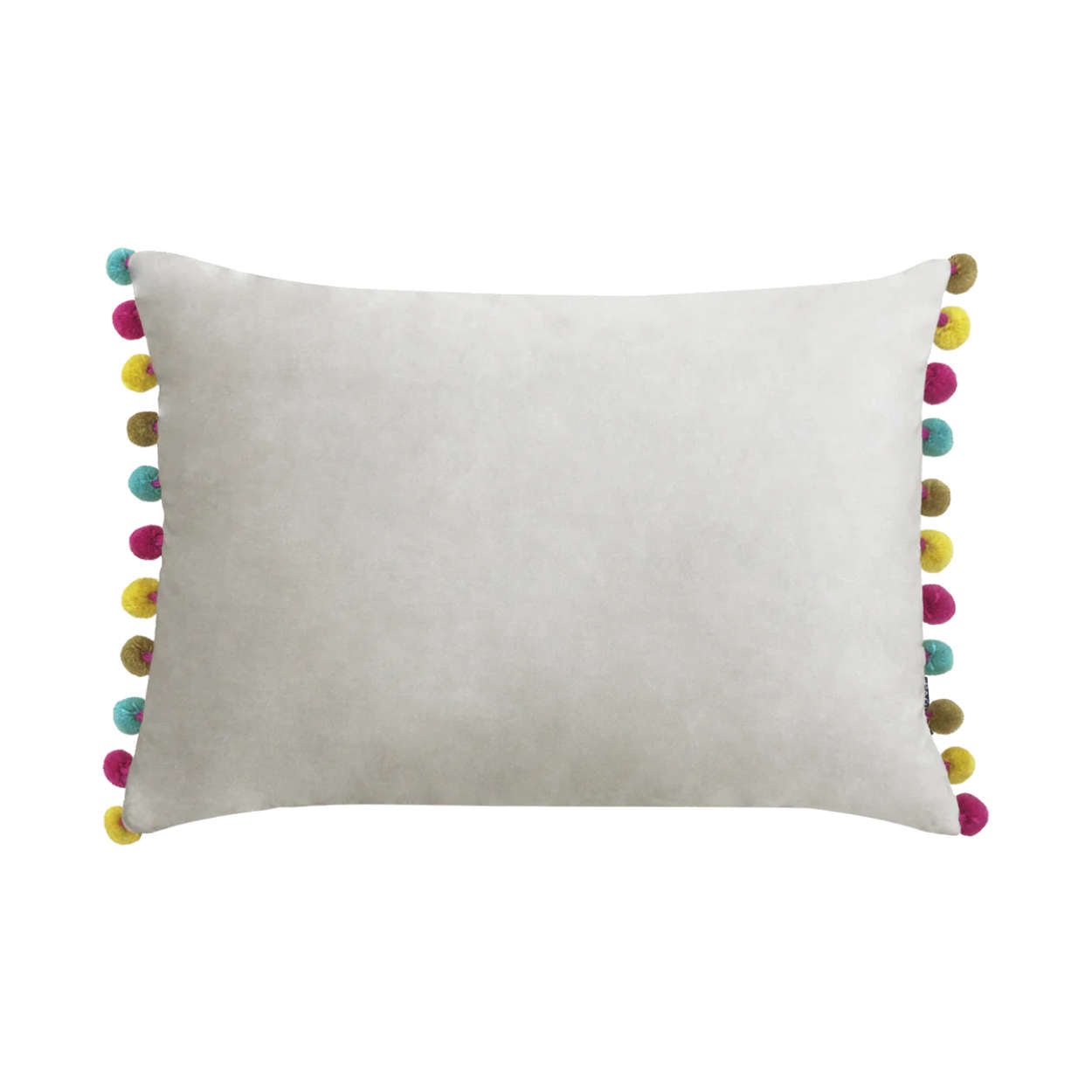 Paoletti - Dove White Pom Pom Velvet Cushion