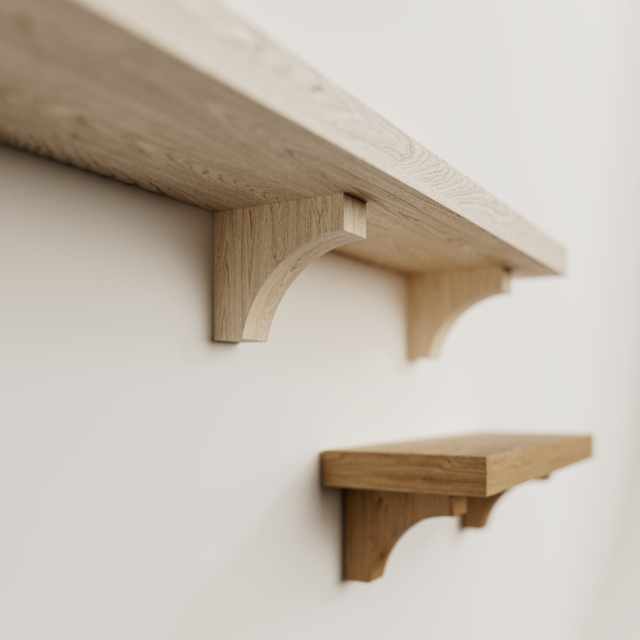 Thick Oak Brackets Shelf