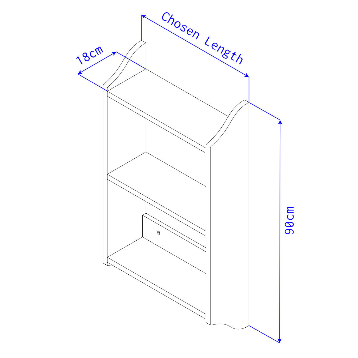 Three-Tier Wall Display Shelf