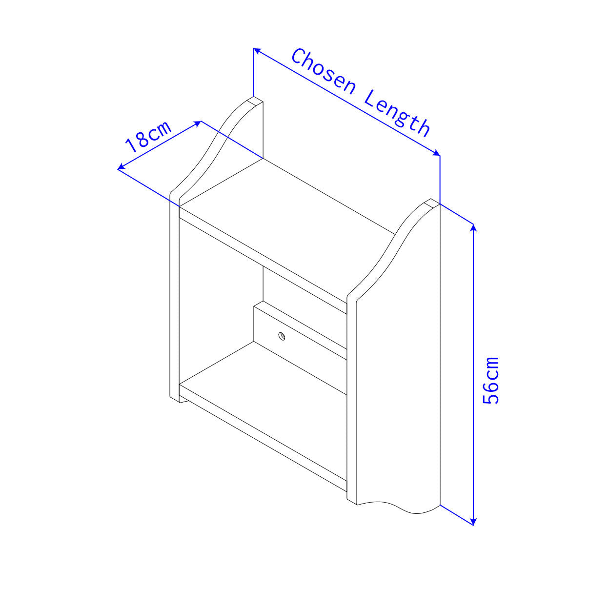 Two-Tier Wall Display Shelf