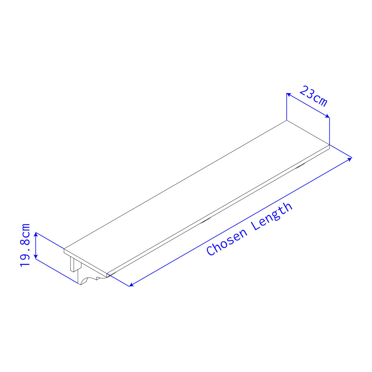 Wide Shaker Shelf With Brackets