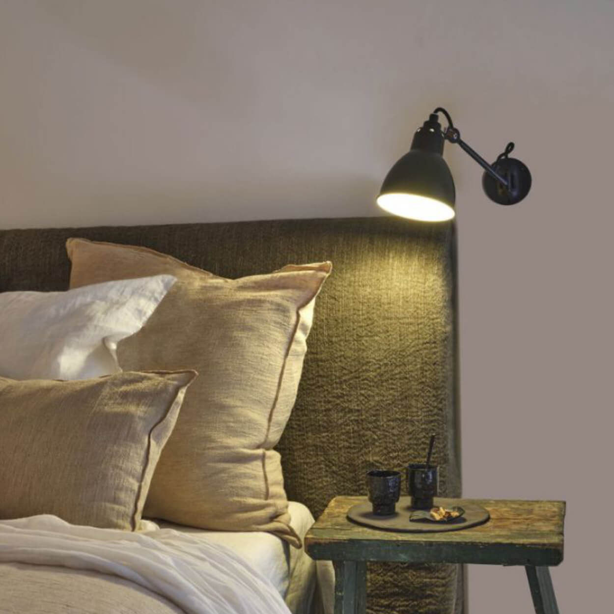 DCW éditions Lampe Gras Nº104 above bedside table
