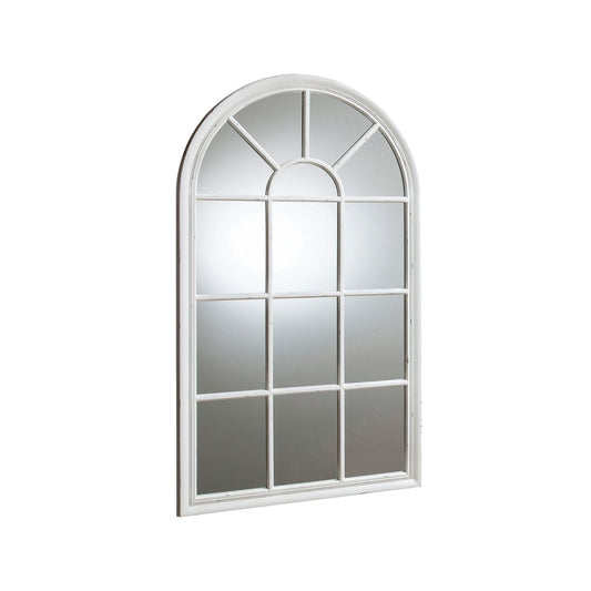 white tall arched mirror